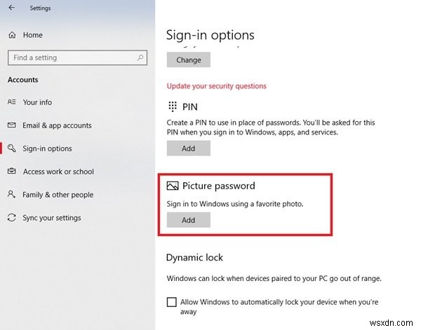 How to set up Picture Password in Windows 10