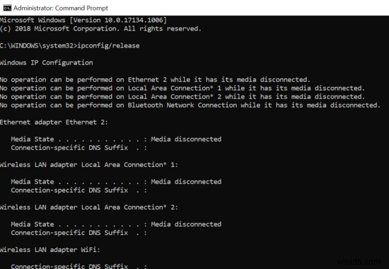WiFi connected, but no internet access on Windows 10