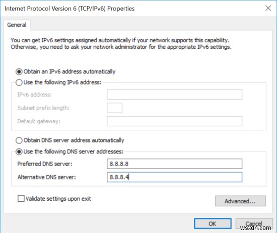 WiFi connected, but no internet access on Windows 10