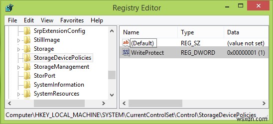 The Disk Is Write-Protected error for Removable Disks