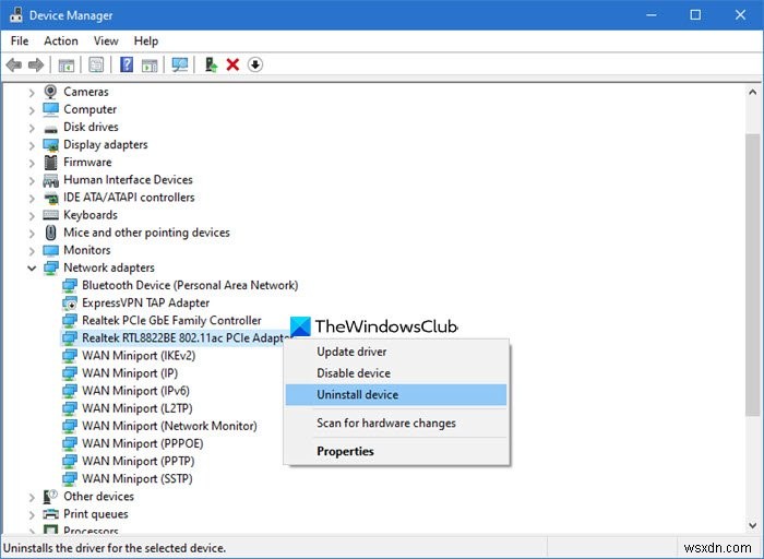 Network Adapter missing in Windows 10