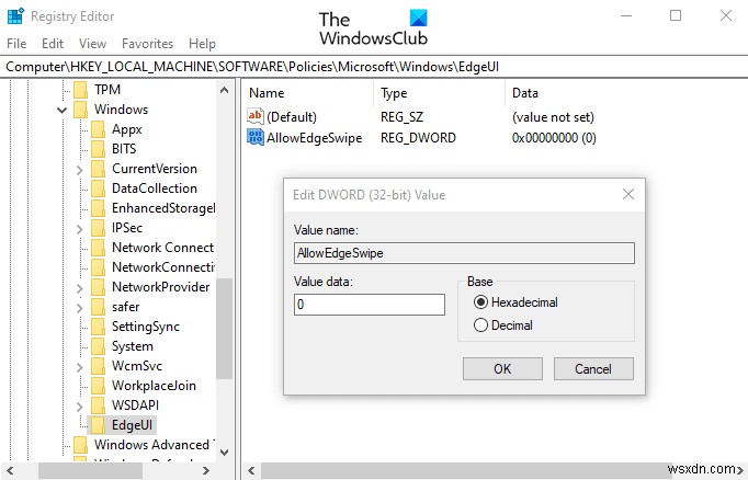 How to disable Screen Edge Swipe in Windows 10