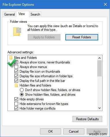 Enable or Disable Thumbnail Previews in File Explorer in Windows 11/10