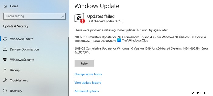 Fix Windows 10 Update Error 0x800703F1