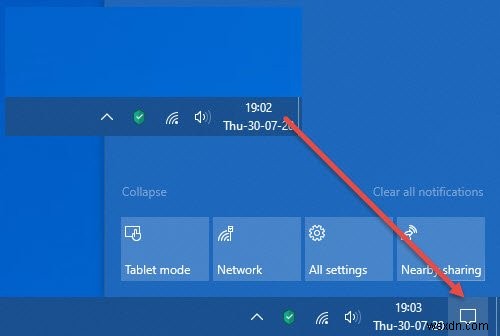 Windows 10 Action Center is missing