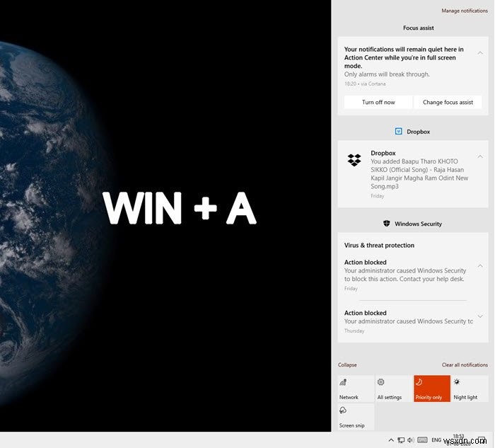 Windows 10 Action Center is missing