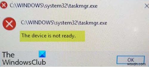 The device is not ready when running .exe files on Windows 10