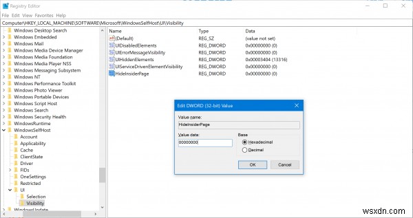 Windows Insider Program page is missing or not visible in Settings