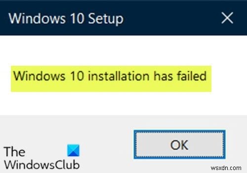 Fix Windows 11/10 installation has failed error