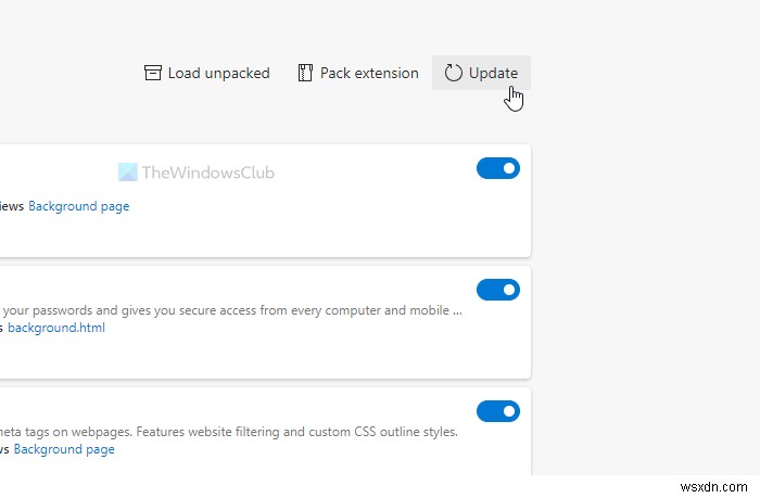 How to update all Microsoft Edge extensions at once