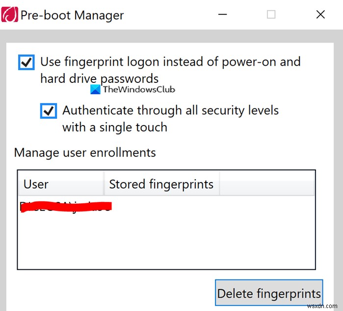 That fingerprint has already been set up on another account