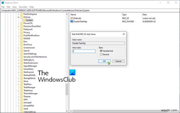 How to enable or disable the Task Manager in Windows 10