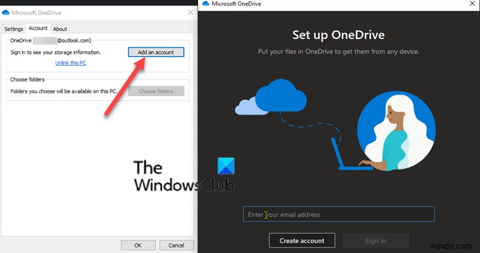 How to add multiple OneDrive Accounts in on Windows 10 computer