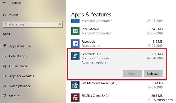 How to uninstall Feedback Hub App in Windows 10