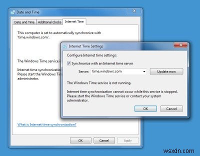 Windows Time Service not working. Time Synchronization fails with error