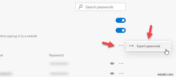 How to import or export saved passwords from Microsoft Edge