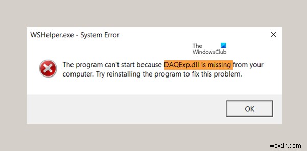 How to fix DAQExp.dll is missing error on Windows 10