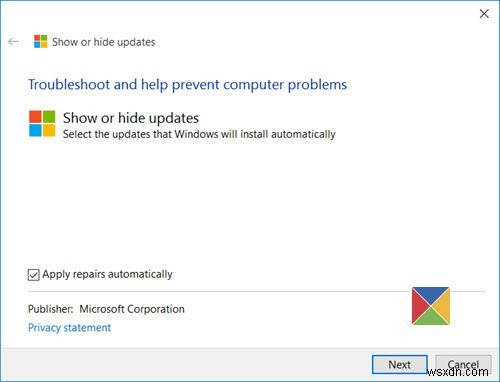 Show or Hide Updates Tool will block unwanted Windows Updates in Windows 11/10