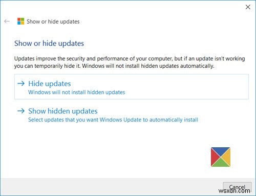 Show or Hide Updates Tool will block unwanted Windows Updates in Windows 11/10