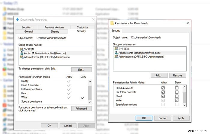 How to Deny or Allow access to Downloads folder on this device