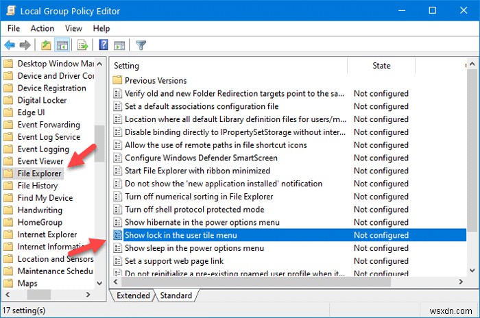 How to Show or hide Lock option from the User Account Profile picture in Start Menu