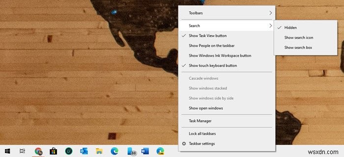 Windows 10 Search bar or icon is missing