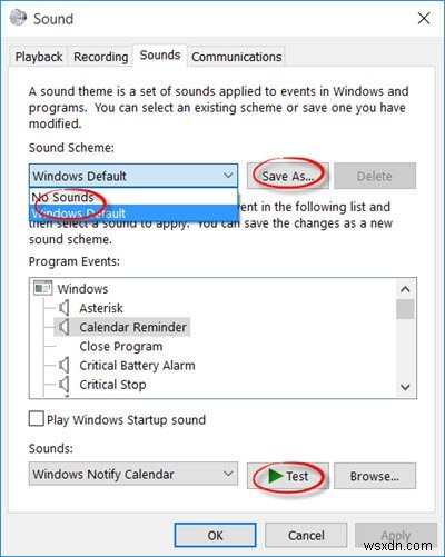 How to Turn Off Notification and System Sounds in Windows 10