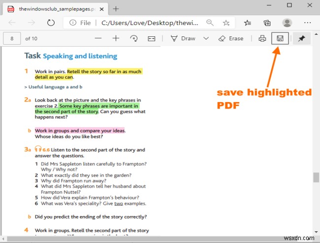 How to Highlight Text in PDF documents in Microsoft Edge browser