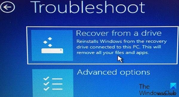 How to use Recovery Drive to restore Windows 11/10 computer