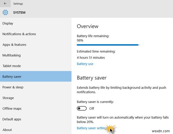 How to change Battery Saver Mode settings in Windows 11/10