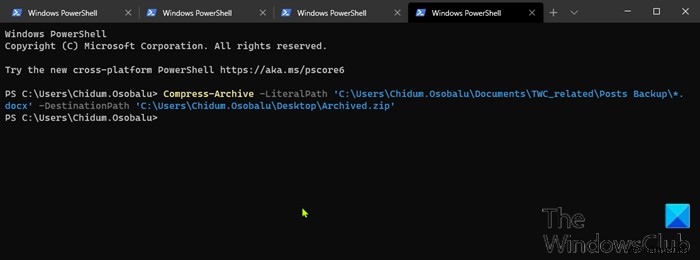 How to Zip and Unzip files using PowerShell in Windows 11/10