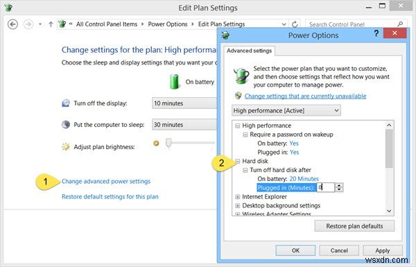 Prevent Hard Disk from going to Sleep in Windows 11/10