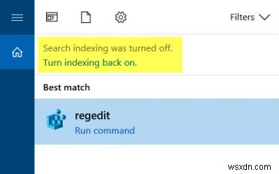 Search Indexing was turned off in Windows 11/10