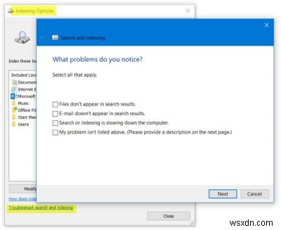 Search Indexing was turned off in Windows 11/10