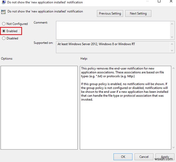 Disable: You have new apps that can open this type of file notification in Windows 10