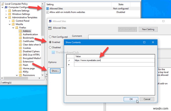 How to Disable Add-on installation in Firefox using Group Policy or Registry Editor