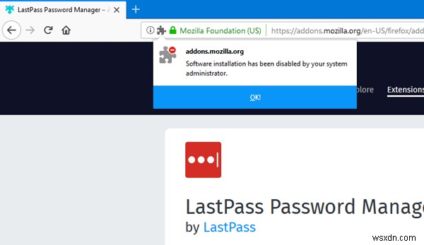 How to Disable Add-on installation in Firefox using Group Policy or Registry Editor