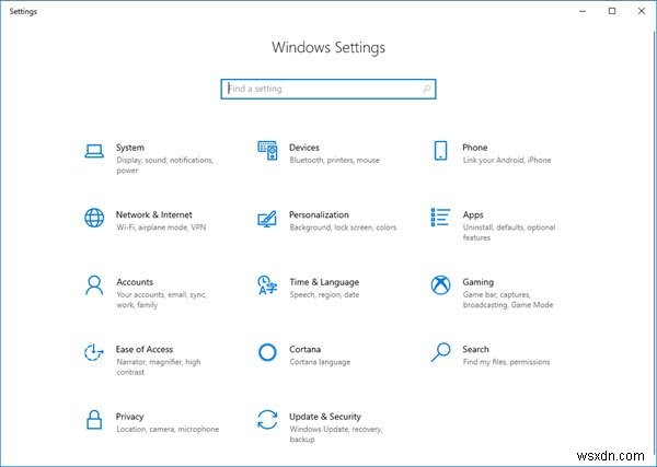 How to open and use Windows 10 Settings
