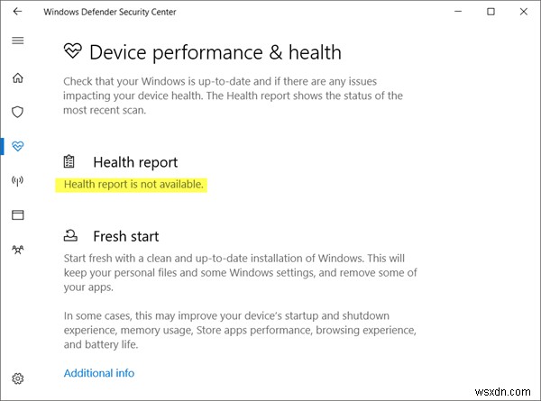 Health Report is not available in Windows 10/11