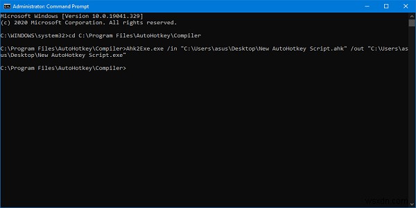 How to convert an AHK file into an EXE file in Windows 10