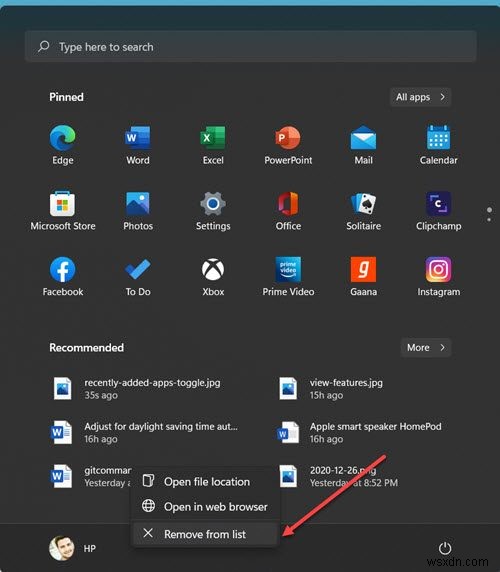 Show, Hide Recently added apps group in Start Menu of Windows 11/10