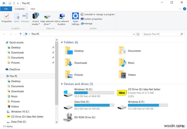 Make File Explorer open to This PC instead of Quick Access in Windows 11/10