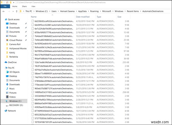 Recent items not visible under Taskbar icons in Windows 11/10