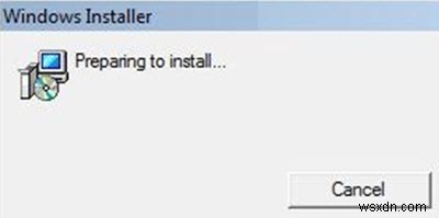 Windows Installer keeps popping up or starting, Preparing to install