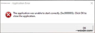 Application Error: The application failed to initialize properly 0xc0000005