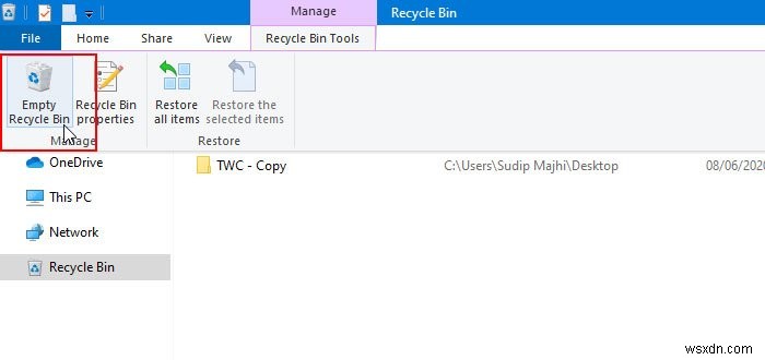 How to empty Recycle Bin in Windows 11/10 in 6 different ways