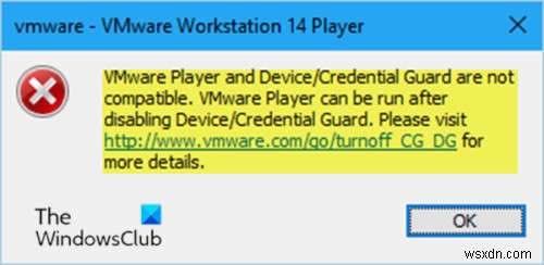 VMware Workstation and Device/Credential Guard not compatible in Windows 10