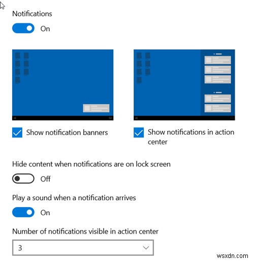 How to manage Notification settings in Windows 10