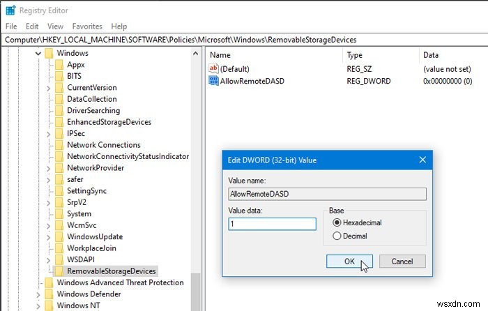 How to allow direct access to Removable Storage in Remote Sessions on Windows 10