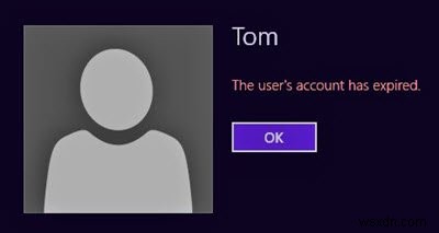 The user’s account has expired on Windows 11/10